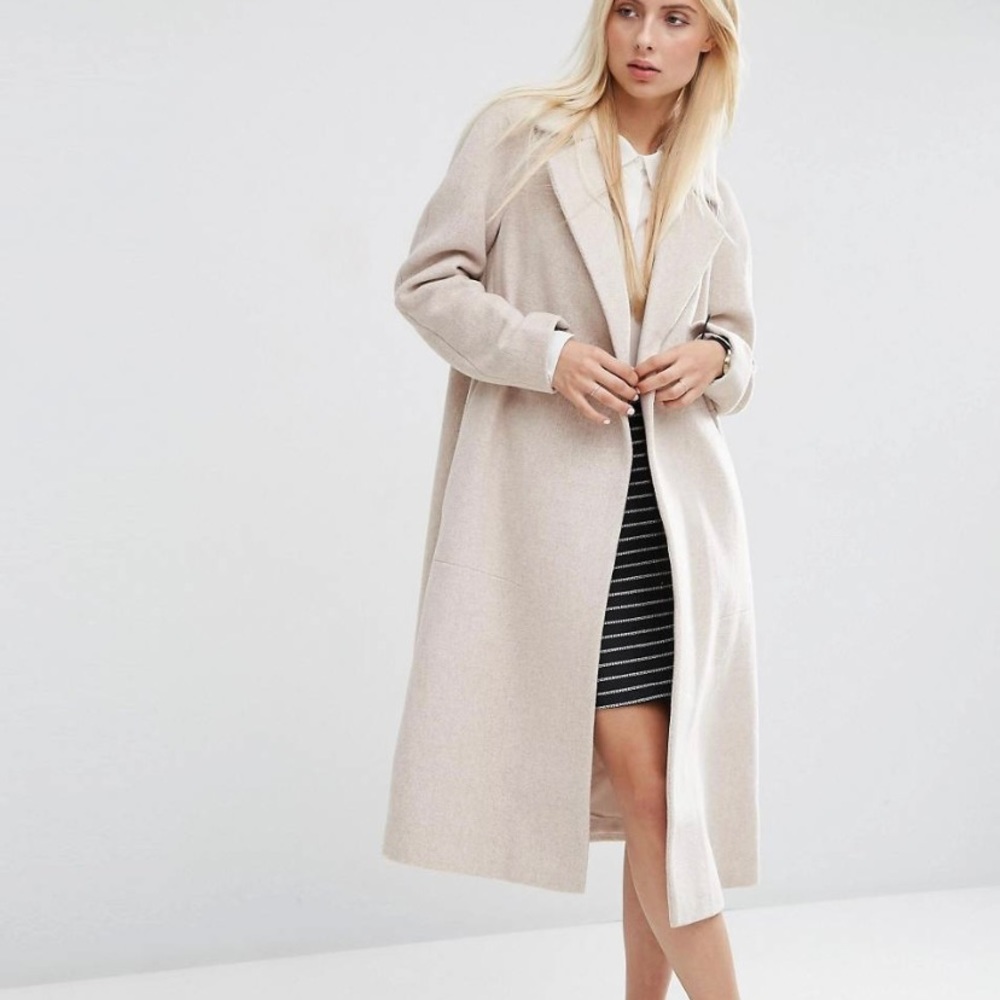 Cream Wool Blend Coat